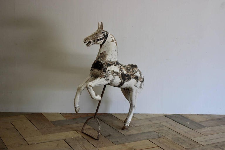 19th Century Painted Swedish Wooden Horse at 1stDibs