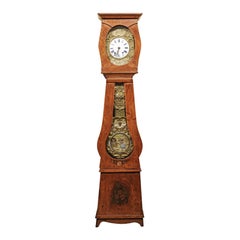 19th Century Painted Tall Case Clock from Normandy