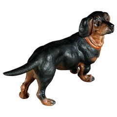 19th Century Painted Terracotta Dachshund