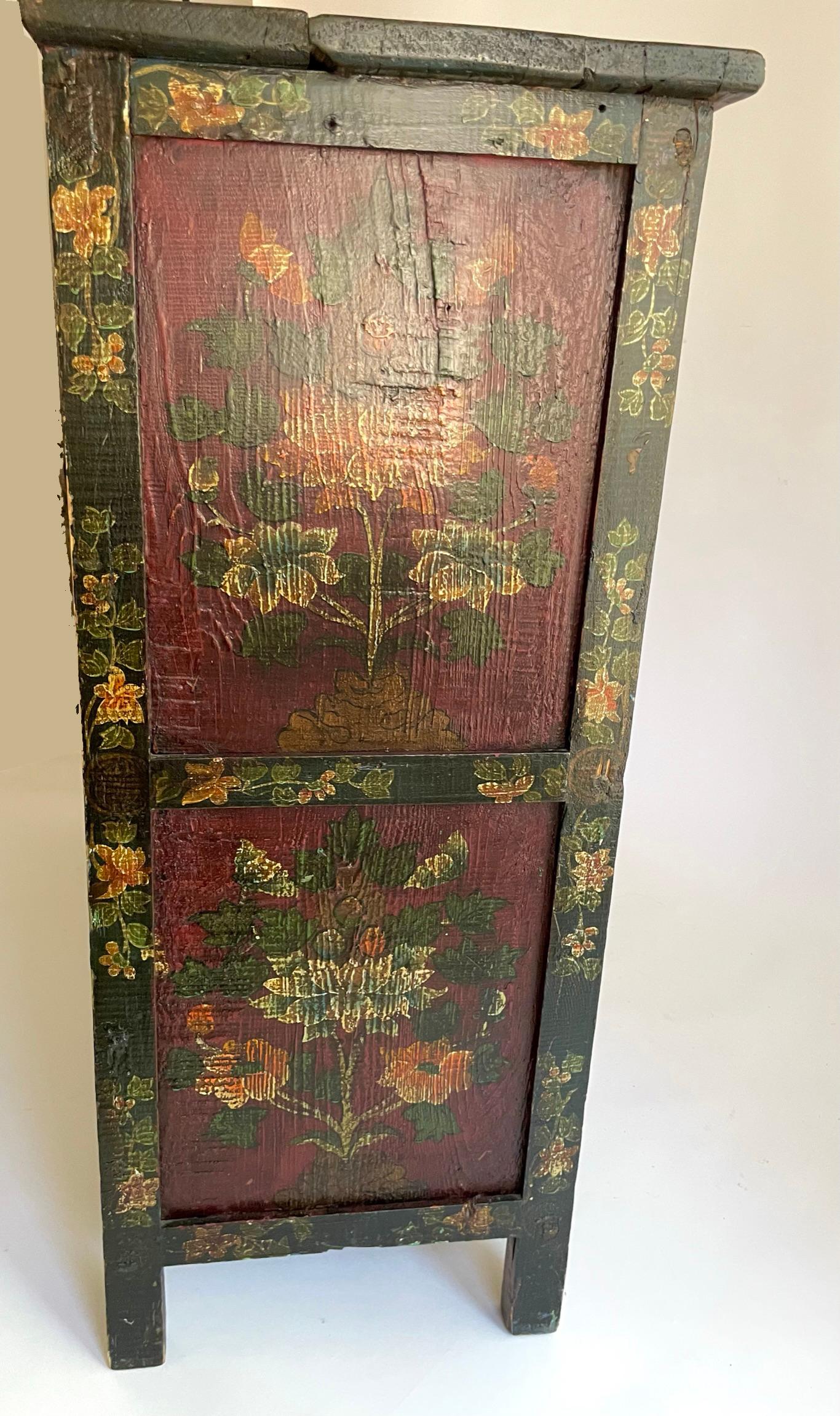 19th Century Painted Tibetan Cabinet For Sale 9