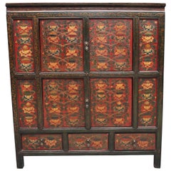 19th Century Painted Tibetan Side Cabinet