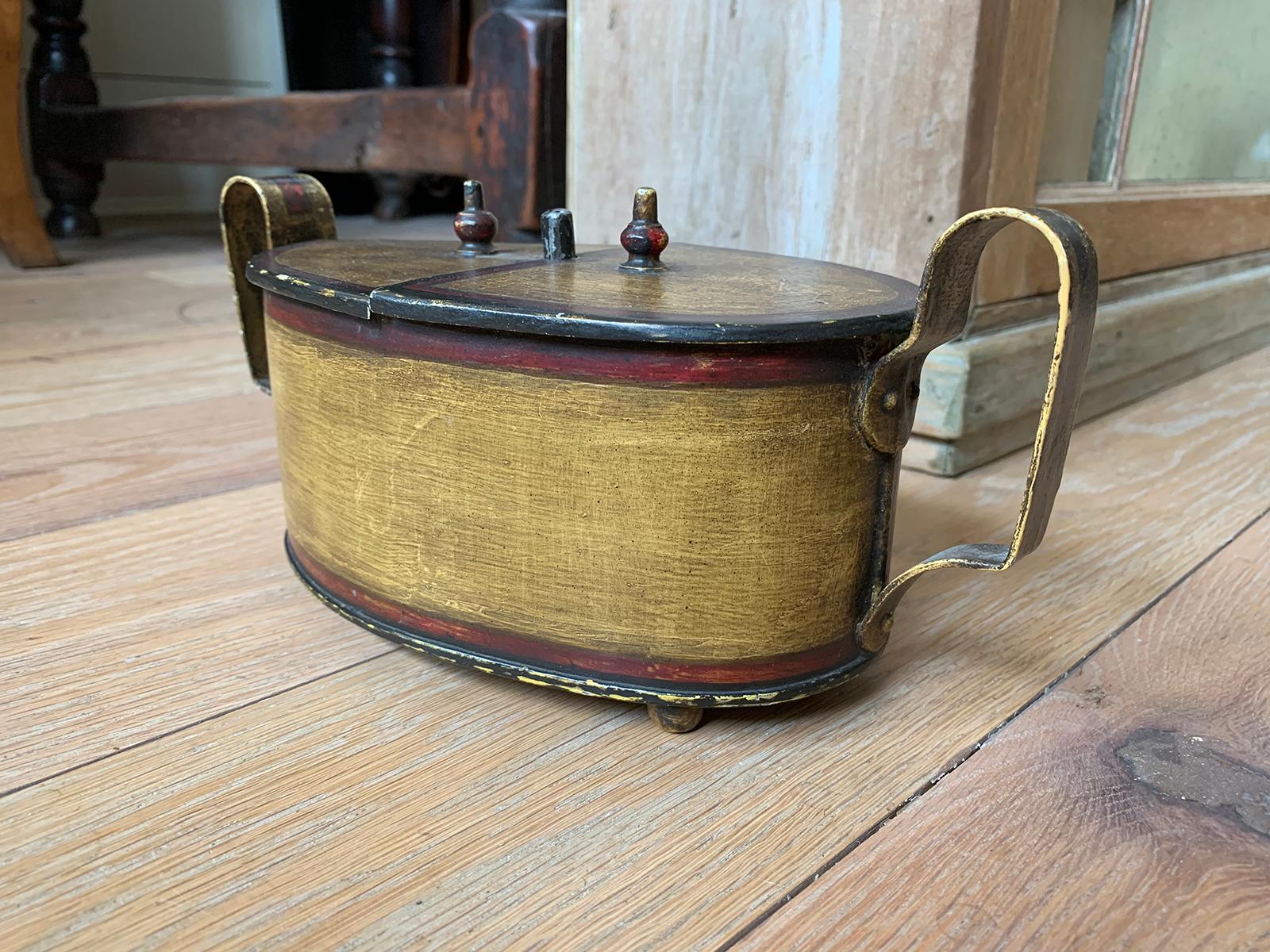 19th Century Painted Tole Egg Carrier 1