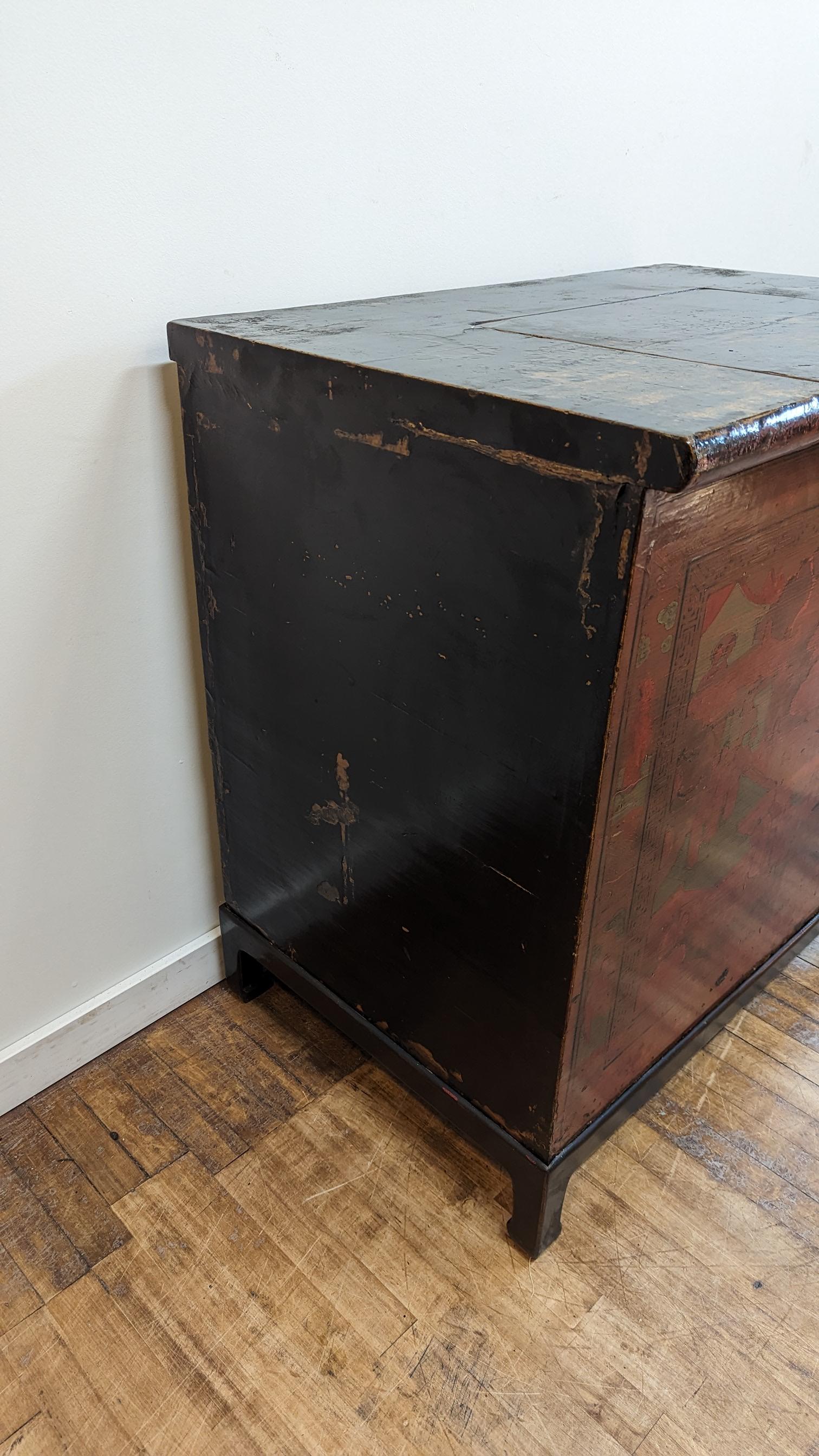 Late 19th Century 19th Century Painted Trunk  For Sale