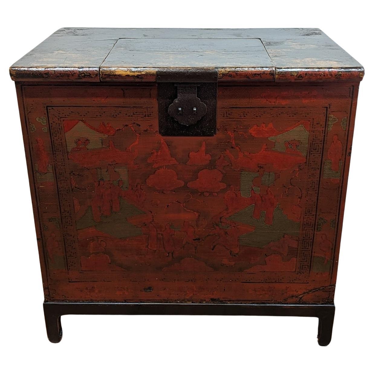 19th Century Painted Trunk  For Sale