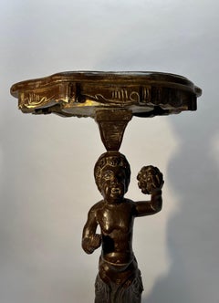 Mesa Gueridón de nogal veneciano pintado del siglo XIX