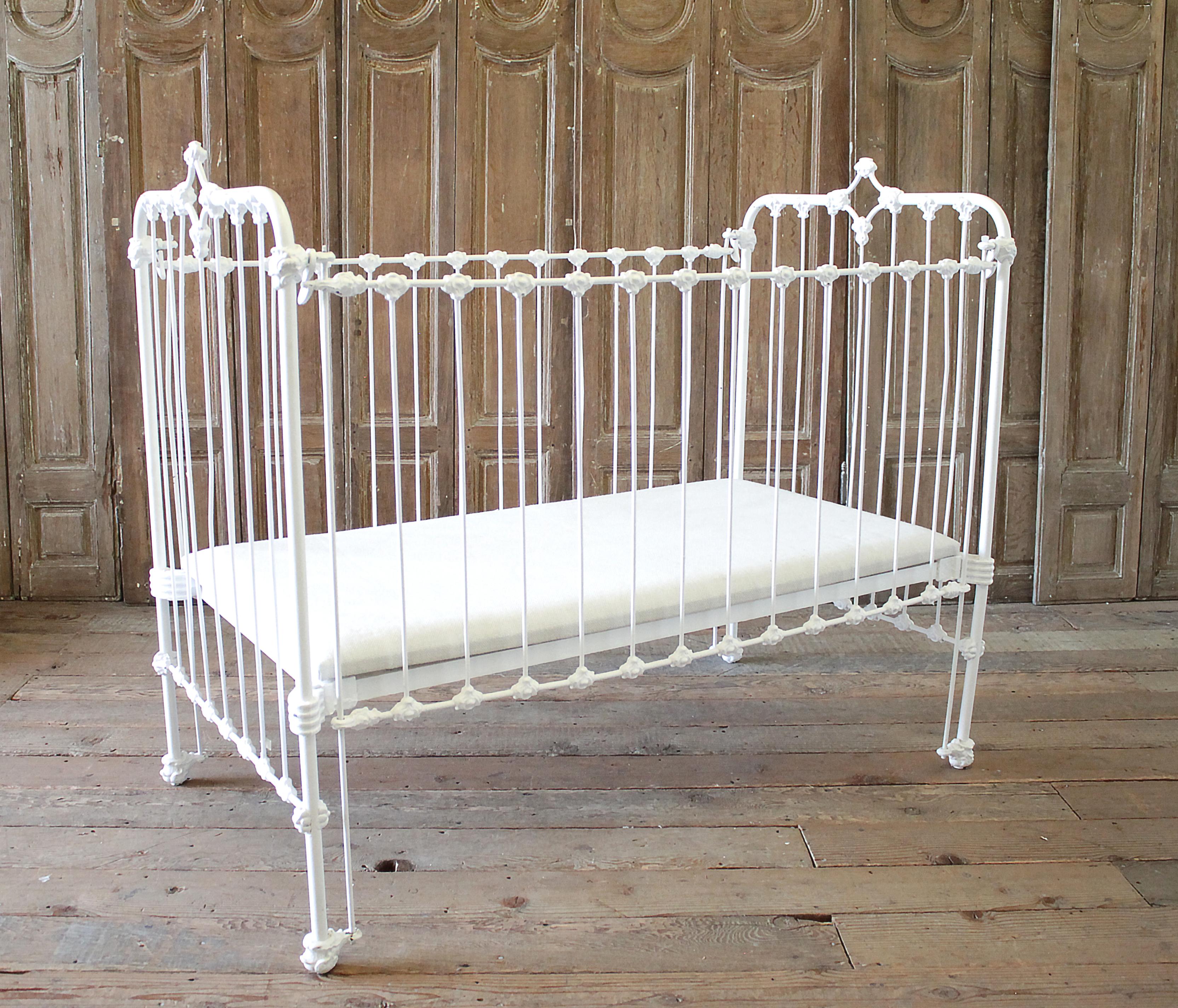 antique iron baby crib value