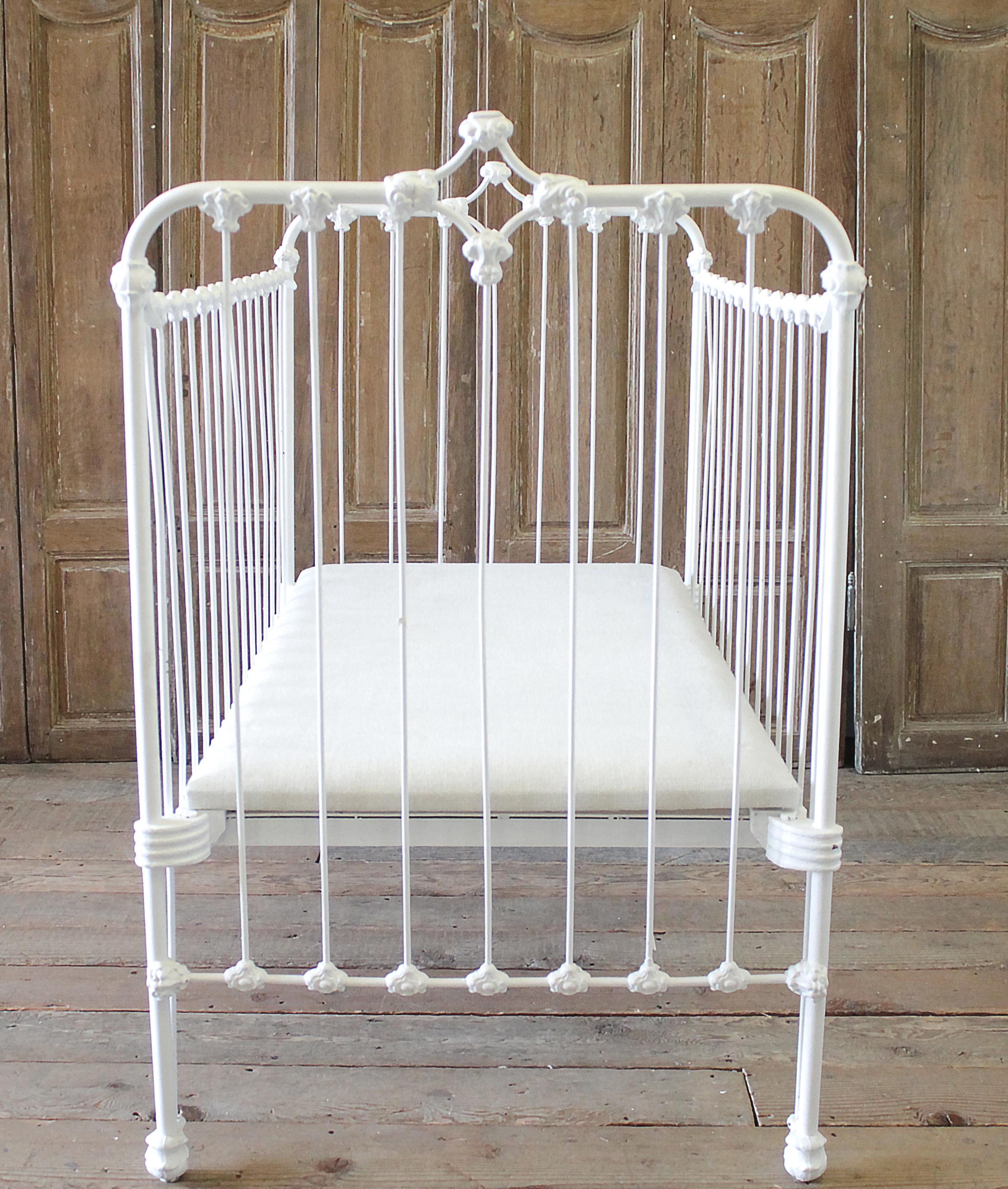 antique wrought iron baby crib