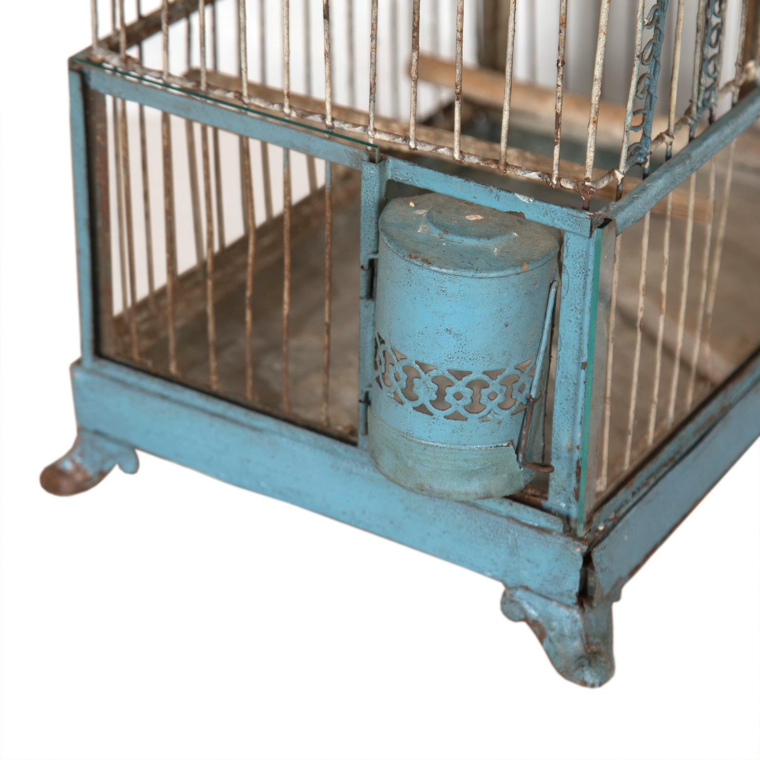 French 19th Century Painted Wire Bird Cage