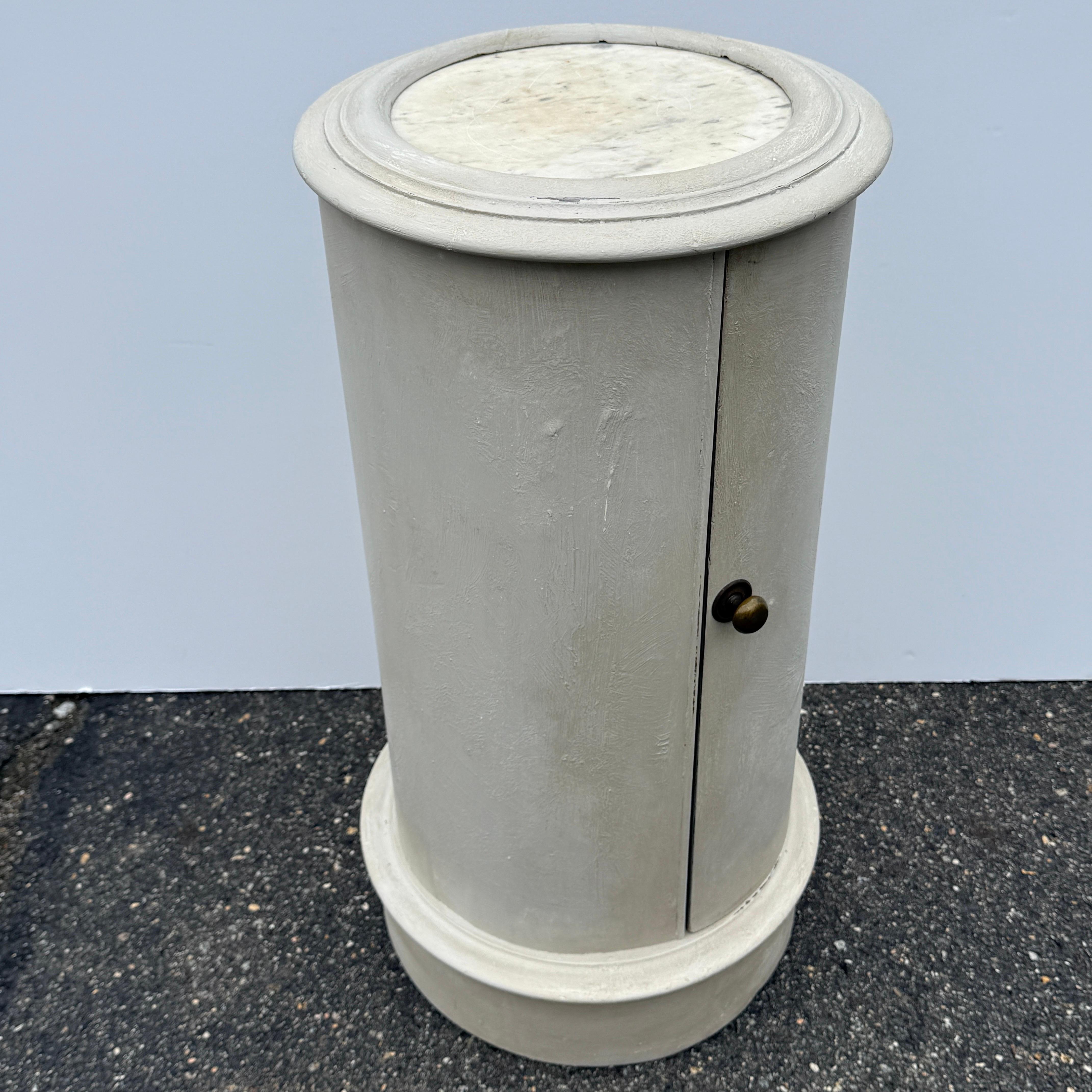 19th Century Painted Wood and Marble Pedestal Stand Gustavian Style In Good Condition For Sale In Haddonfield, NJ