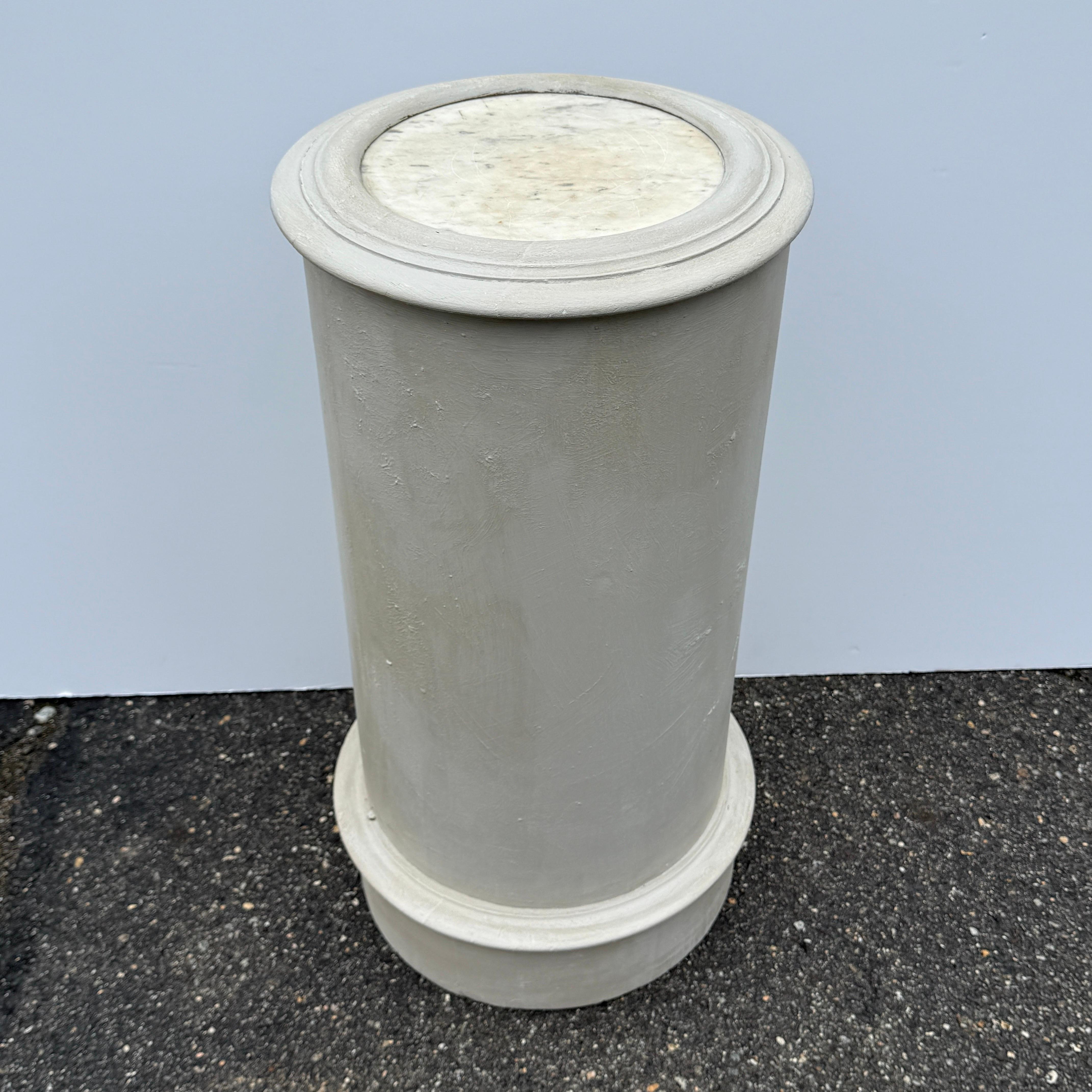 19th Century Painted Wood and Marble Pedestal Stand Gustavian Style For Sale 3