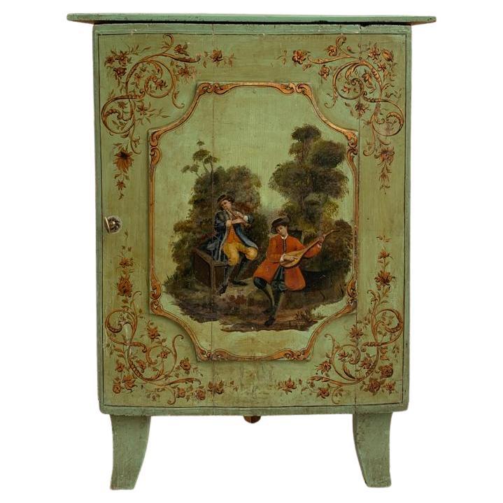 19th Century Painted Wood Corner Piece For Sale