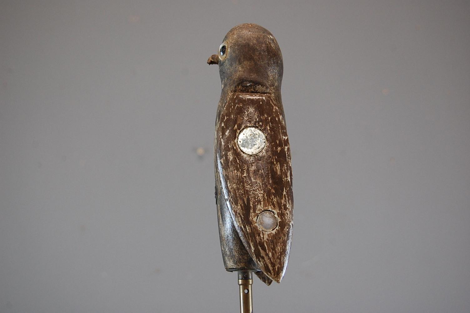 19th Century Painted Wood Owl Decoy In Good Condition In Pease pottage, West Sussex