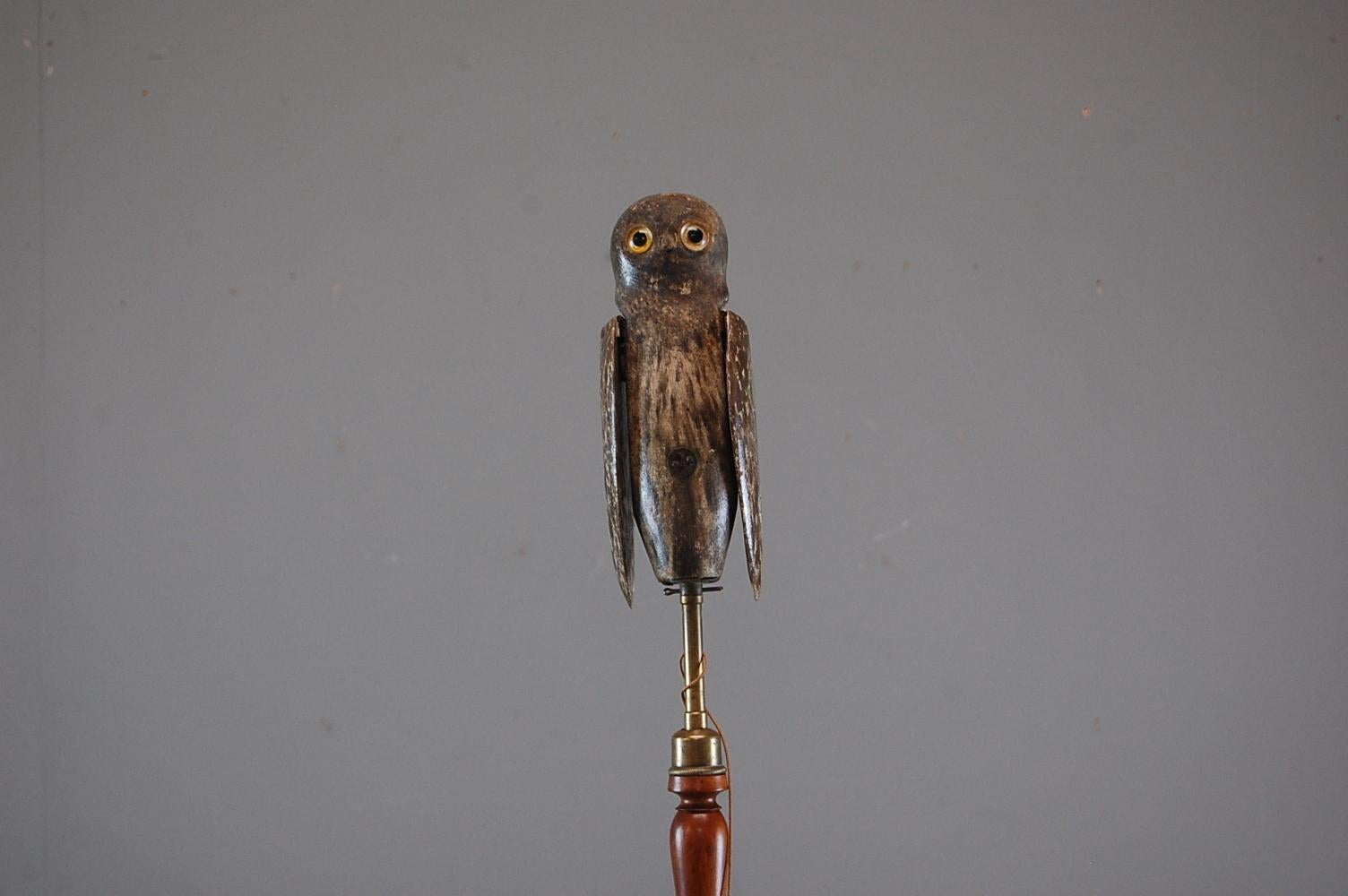 19th Century Painted Wood Owl Decoy 3