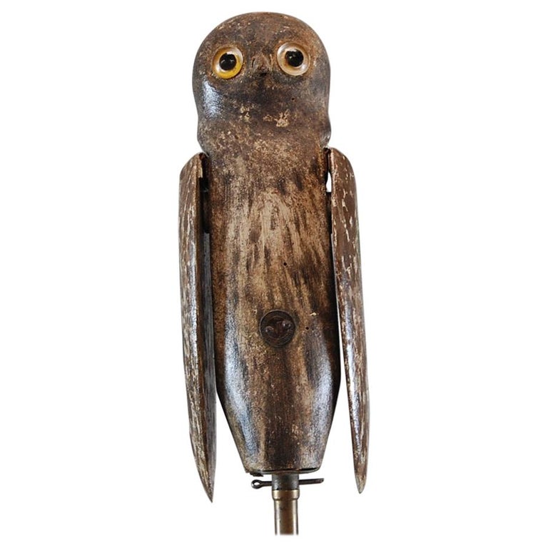 19th Century Painted Wood Owl Decoy at 1stDibs