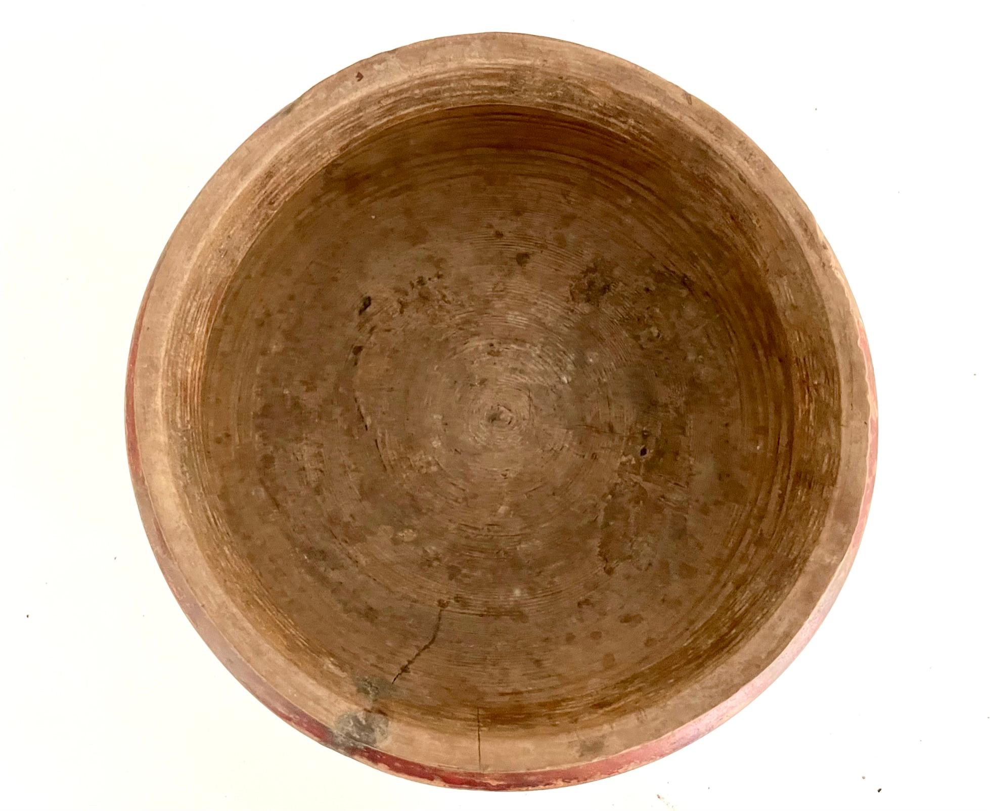 19th Century Painted Wooden Tibetan Bowl For Sale 6