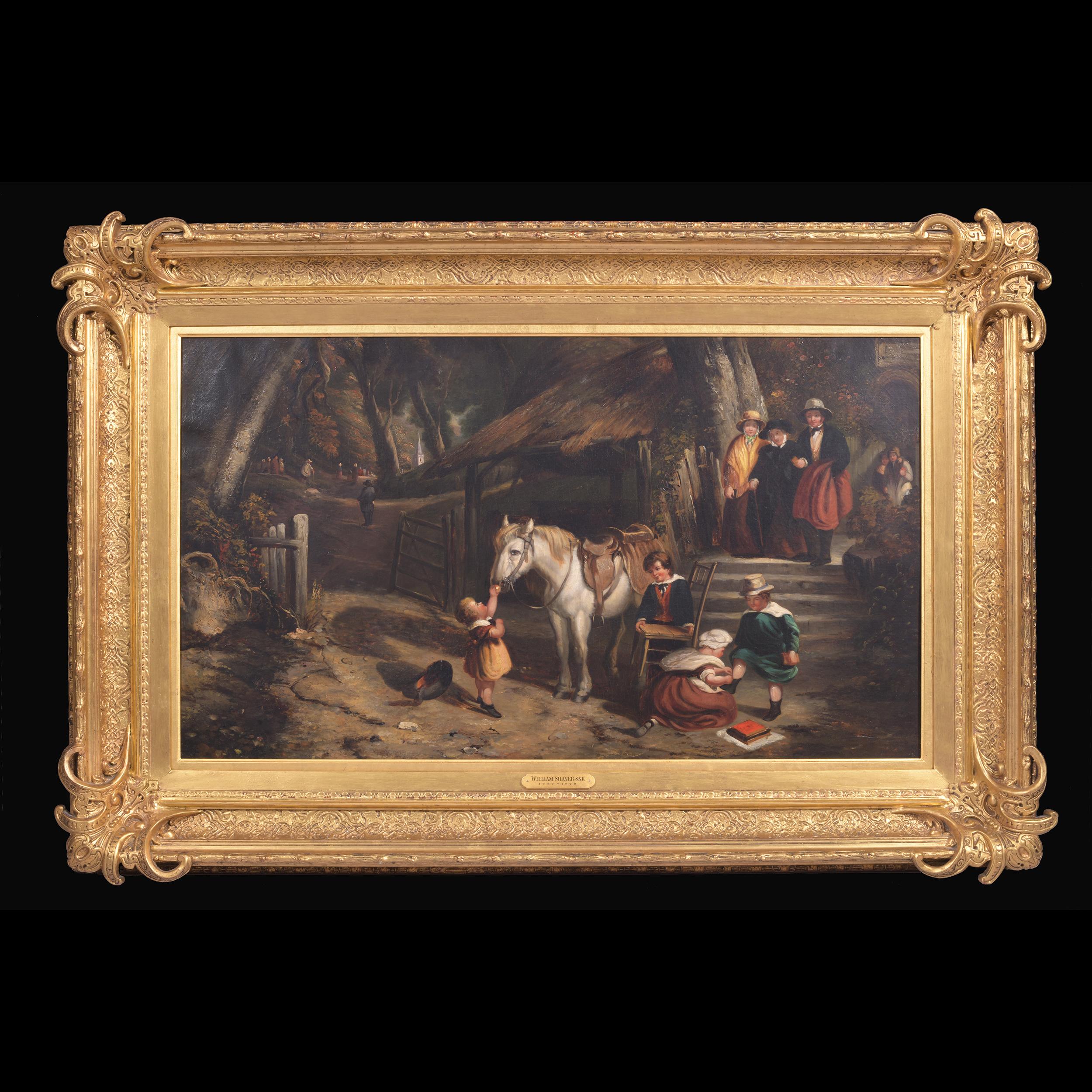 Artistics : William Shayer Senior (britannique) 1787 - 1879

Moyen d'expression : Huile sur toile dans son cadre doré d'origine

Encadré Taille : H : 34 in / 86.3 cm ; L : 51 in / 129.5 cm

Biographie des artistes :

William Joseph Shayer