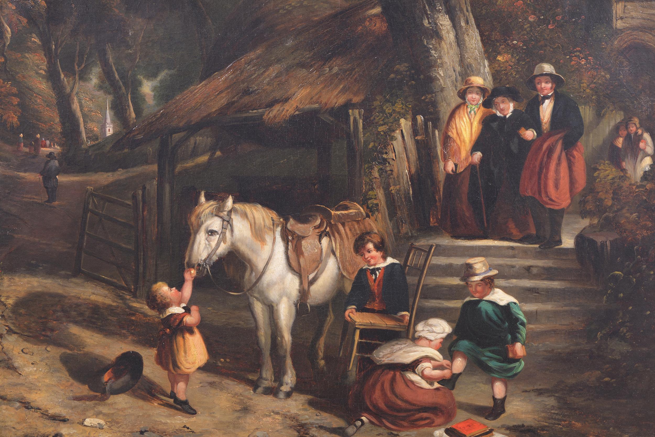 Romantique Peinture du 19e siècle attribuée à William Shayer Snr. « British », 1787-1879 en vente