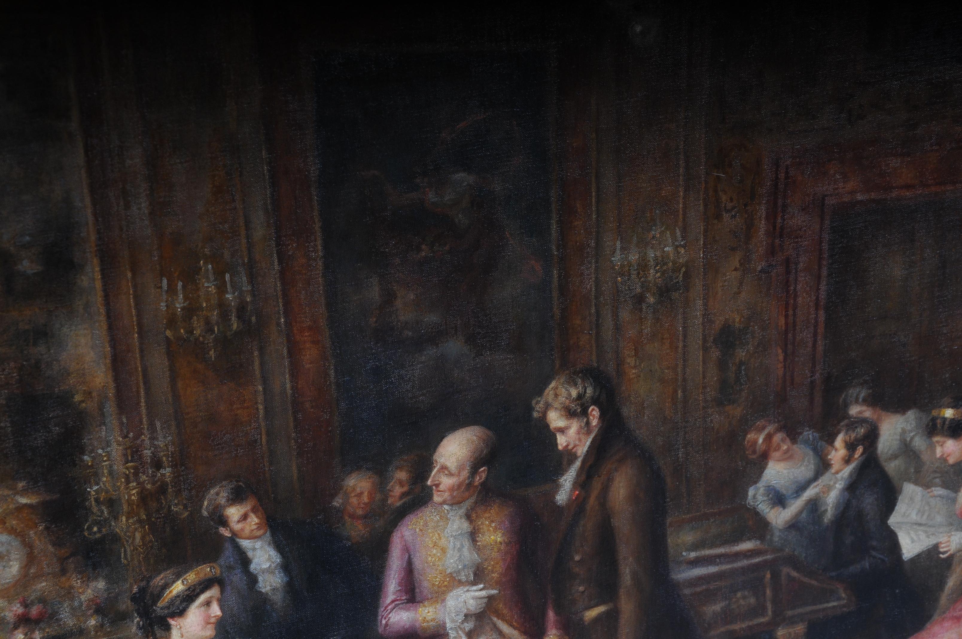 Gemälde von A. Zoffoli, Audience mit der Königin, 19. Jahrhundert 7