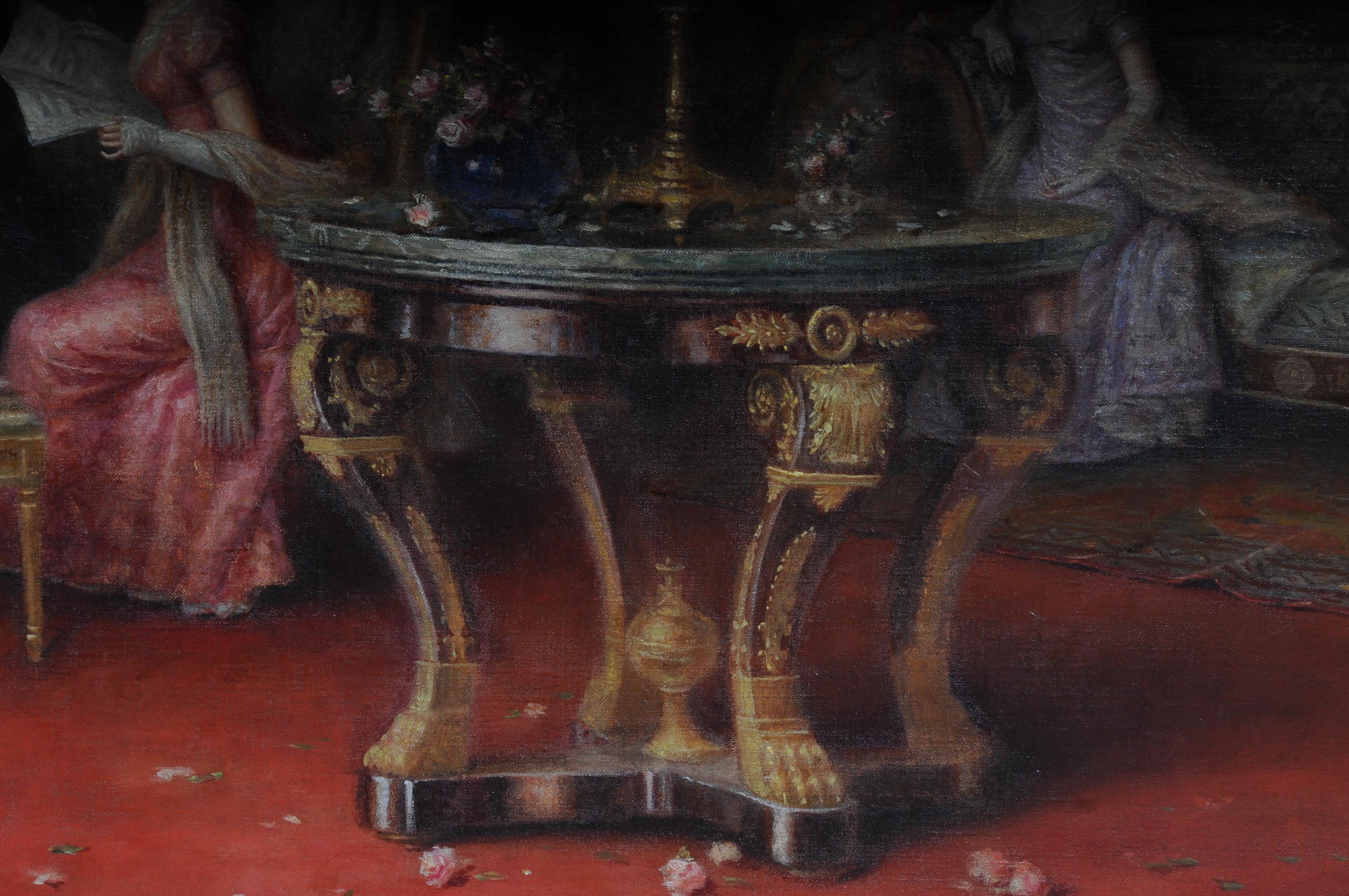 Gemälde von A. Zoffoli, Audience mit der Königin, 19. Jahrhundert 8