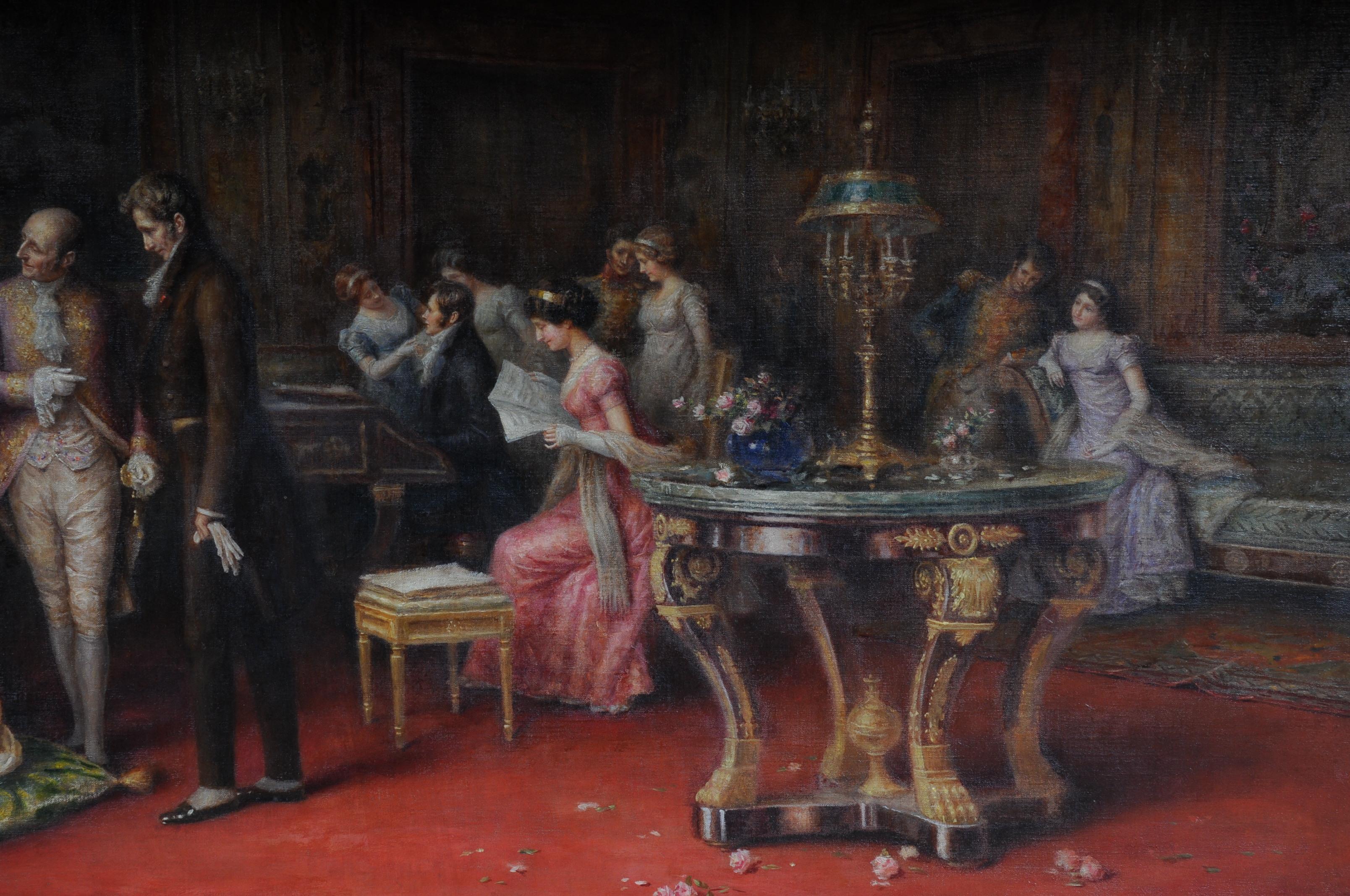 19th Century Painting by A. Zoffoli Audience with the Queen 8