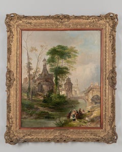 19. Jahrhundert Gemälde von James Vivien de Fleury "Montfort, Bretagne"