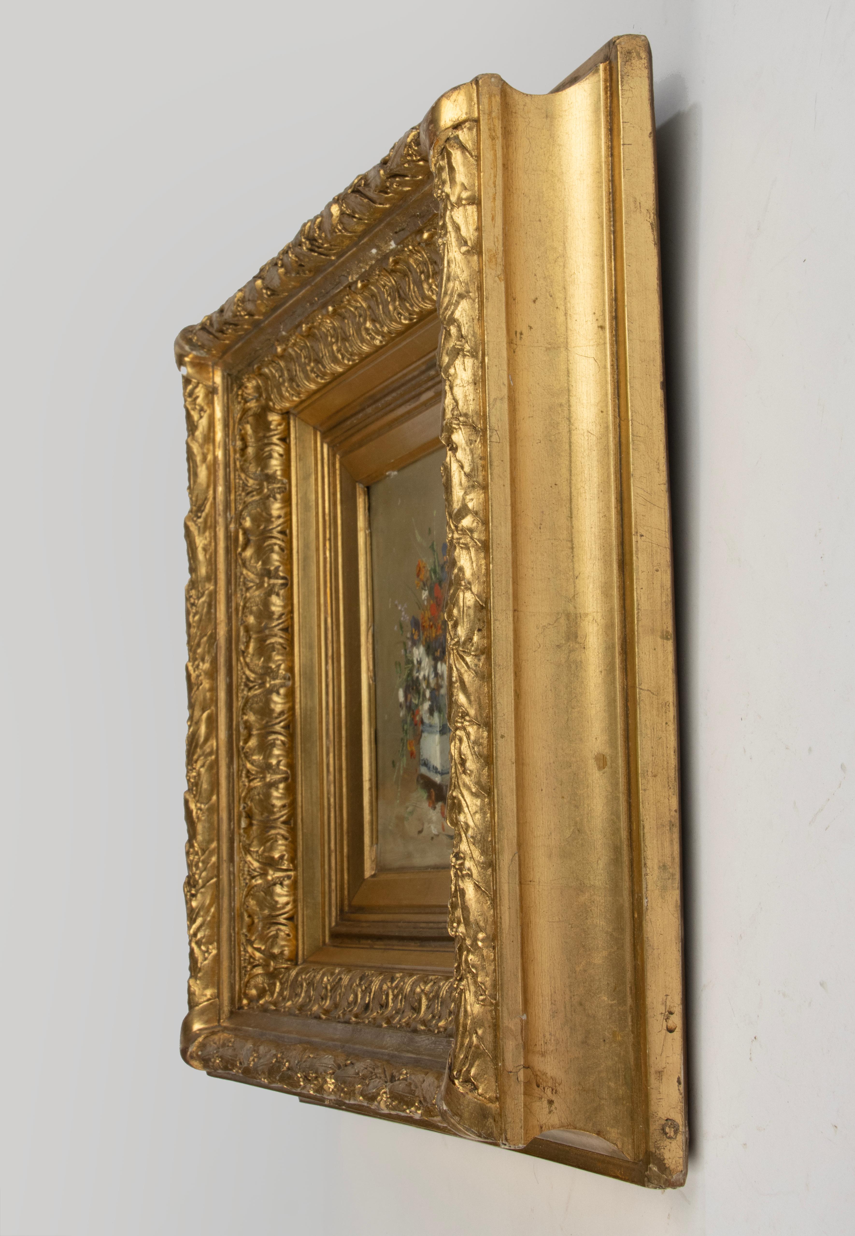Pittura del XIX secolo - Eugène Petit - Olio su pannello - Natura morta di fiori in vendita 3