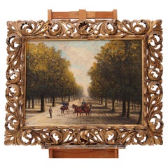 19th Century Painting In A 18th Century Picture Frame