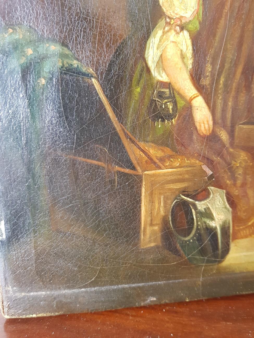 19th Century Painting of a Antique Dealer/Notary, Signed Francois M.J. Delporte For Sale 2