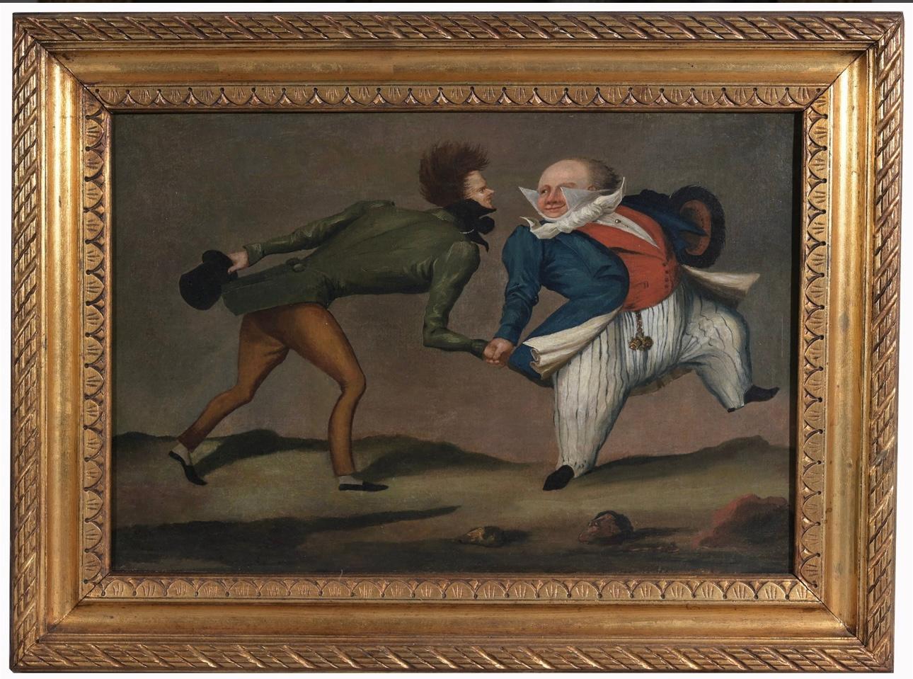 19th Century Painting Of a Pickpocket and a Gentleman For Sale 10