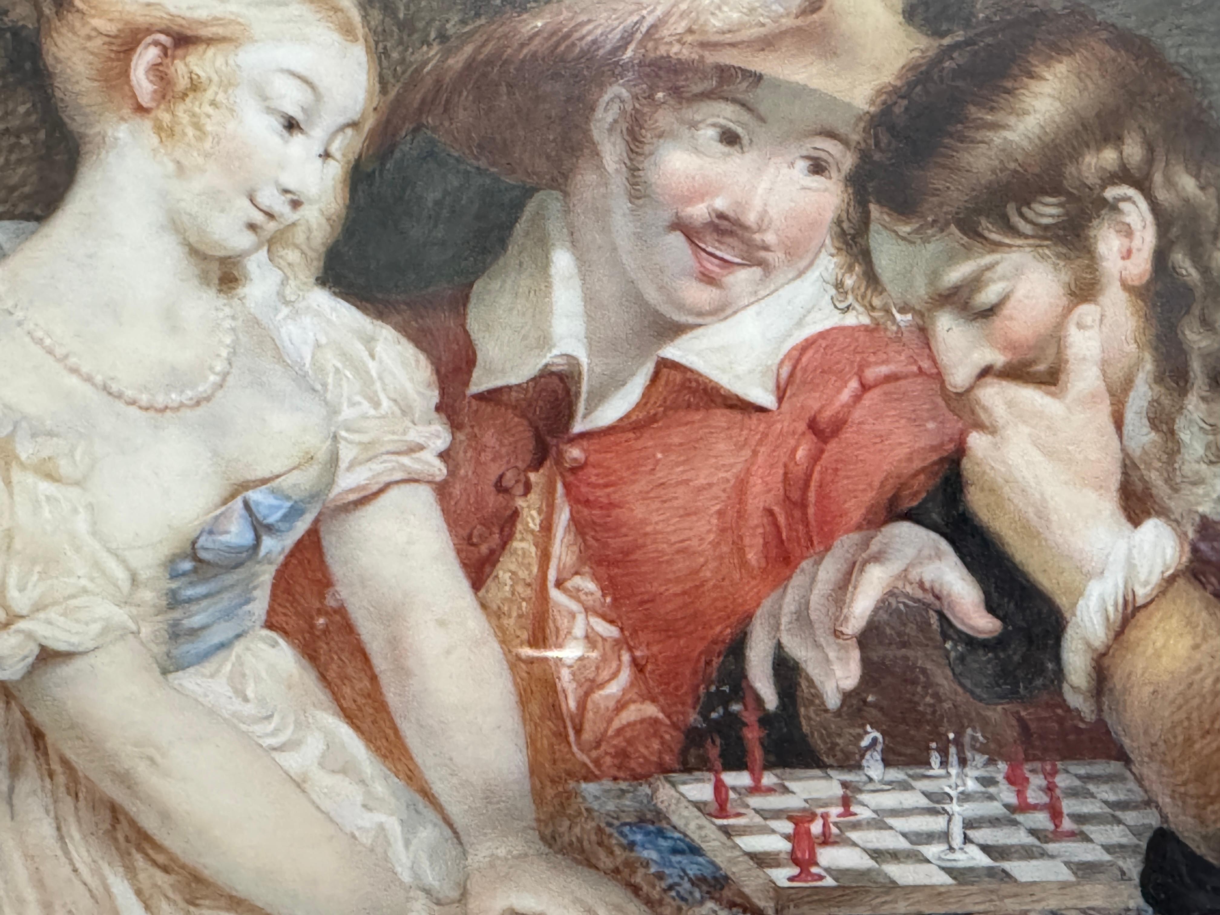 Gemälde des 19. Jahrhunderts „Approaching Checkmate“ (Britisch) im Angebot