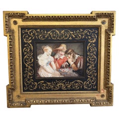 Antique 19th Century Painting of 'Approaching Checkmate'