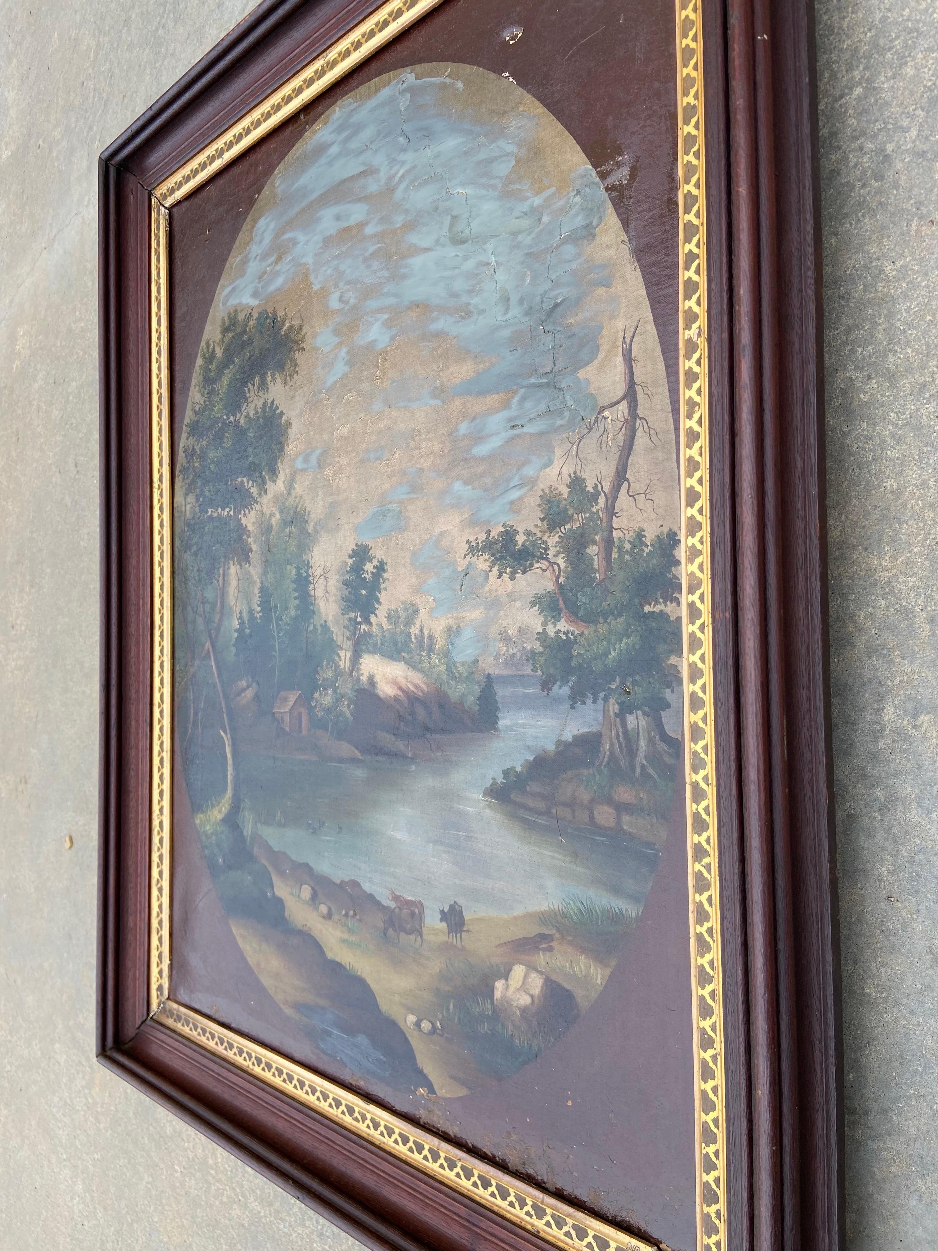 19th Century Painting of California Style of Albertus Del Orient Browere, Framed 4