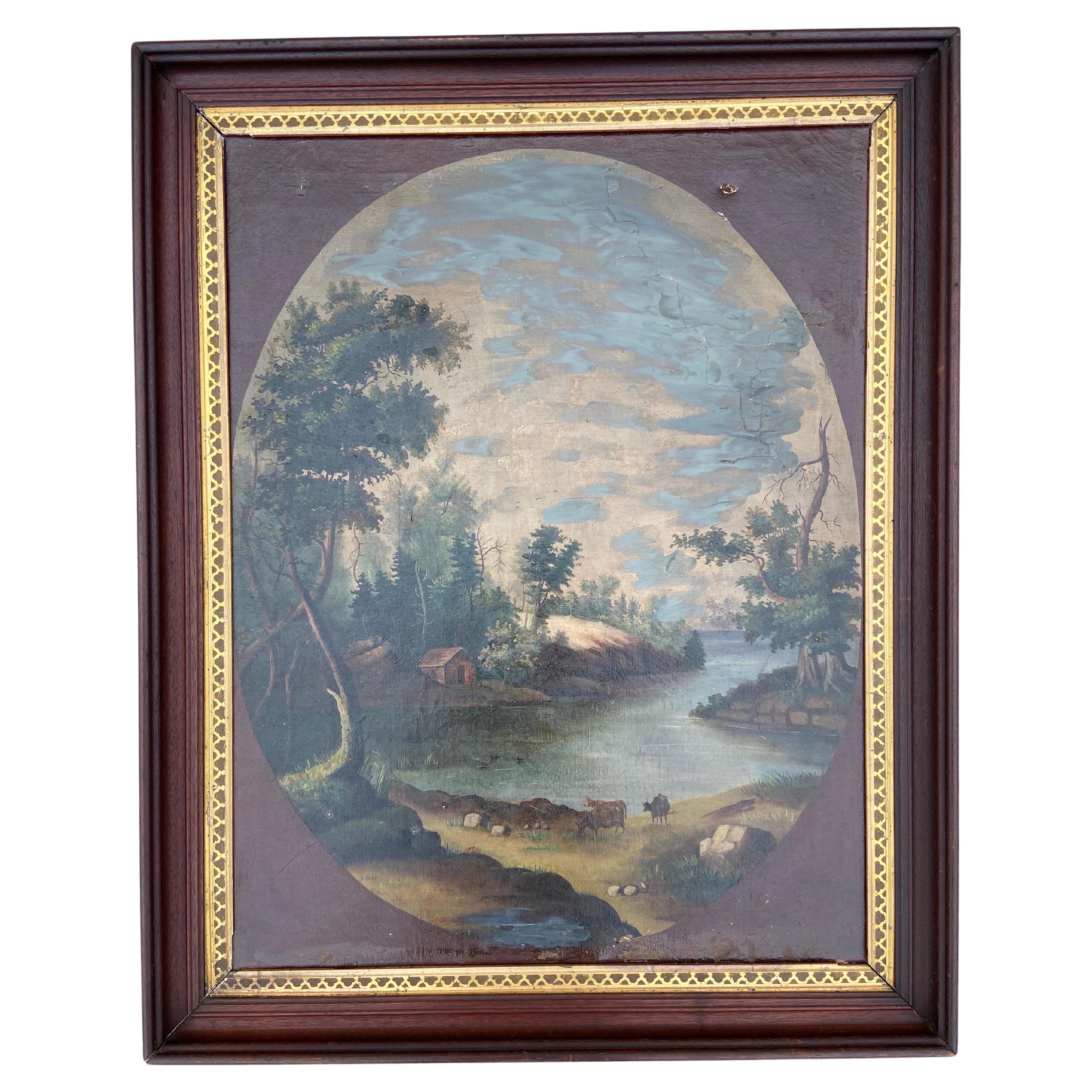 19th Century Painting of California Style of Albertus Del Orient Browere, Framed