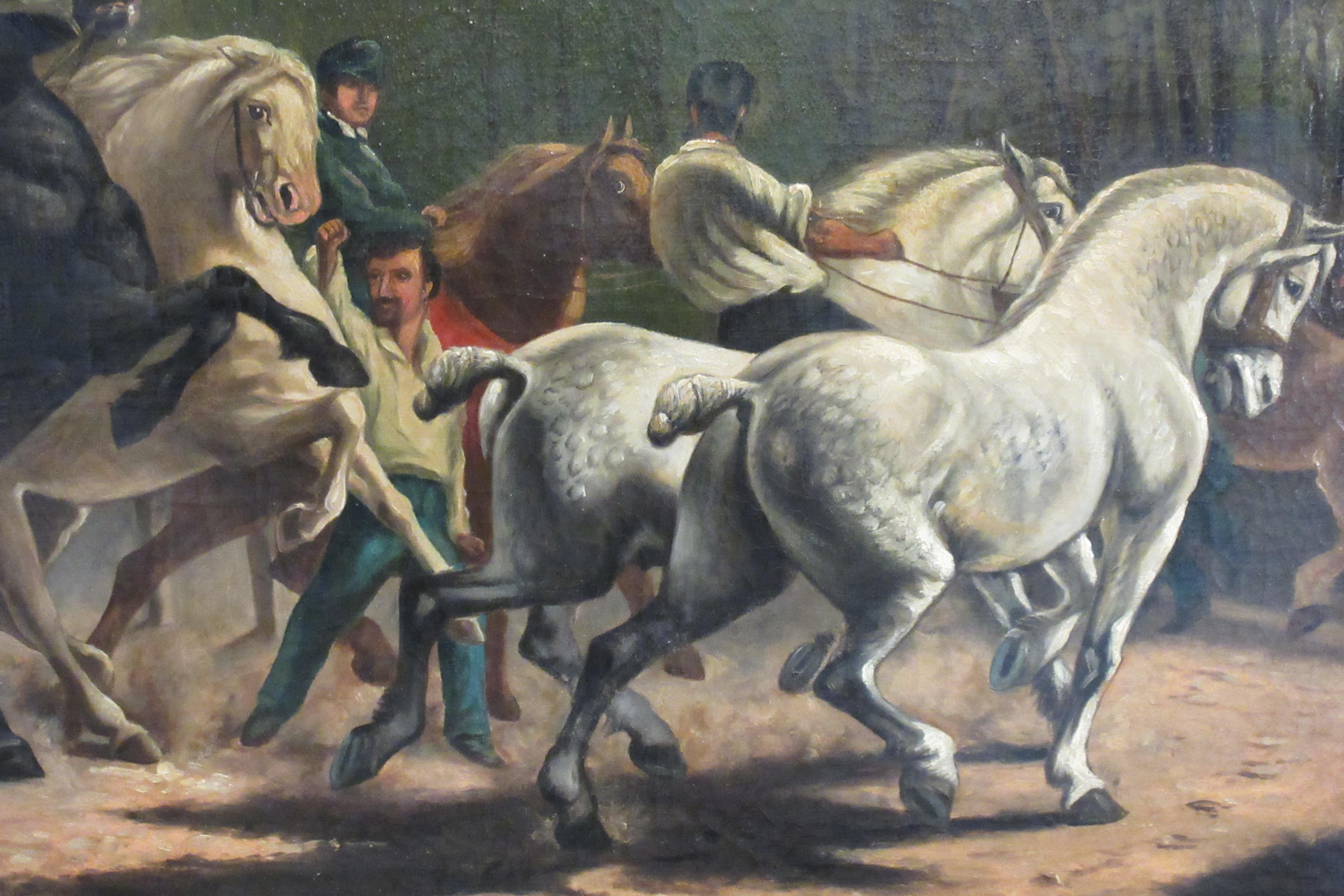 19th Century Painting of Men on Horses by Paul Powis 7