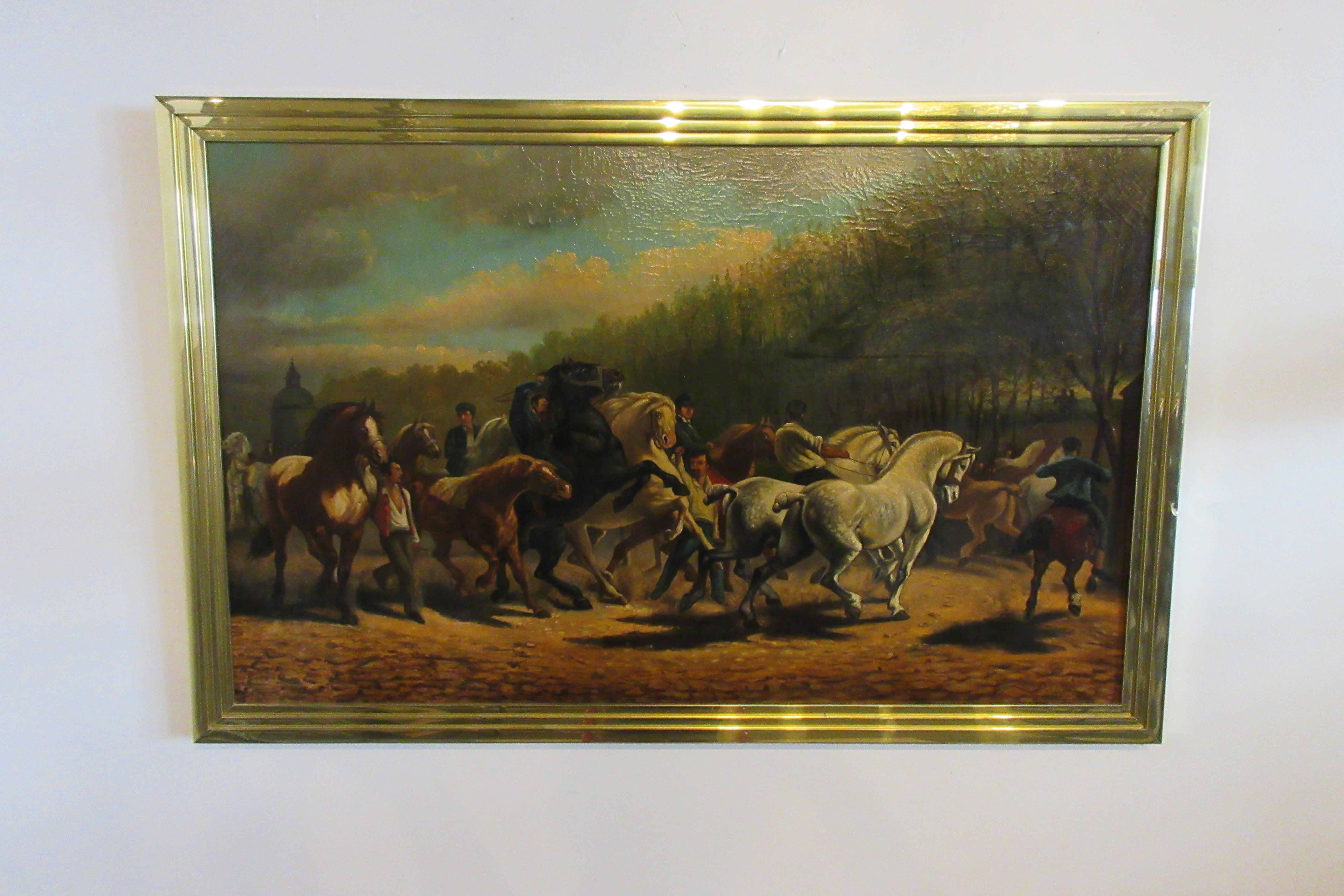 19th Century Painting of Men on Horses by Paul Powis 2