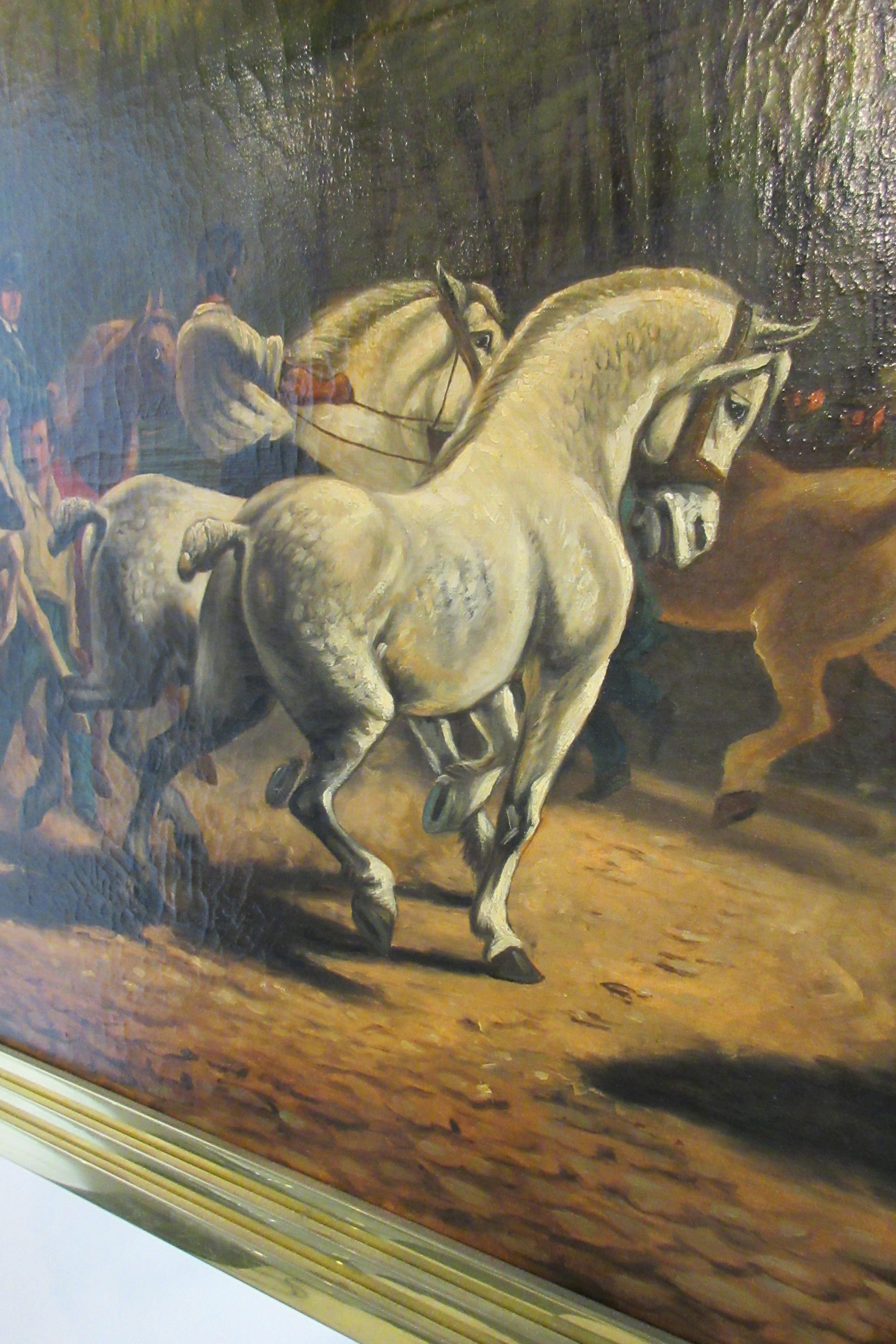 19th Century Painting of Men on Horses by Paul Powis 4