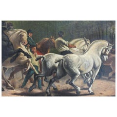 19th Century Painting of Men on Horses by Paul Powis
