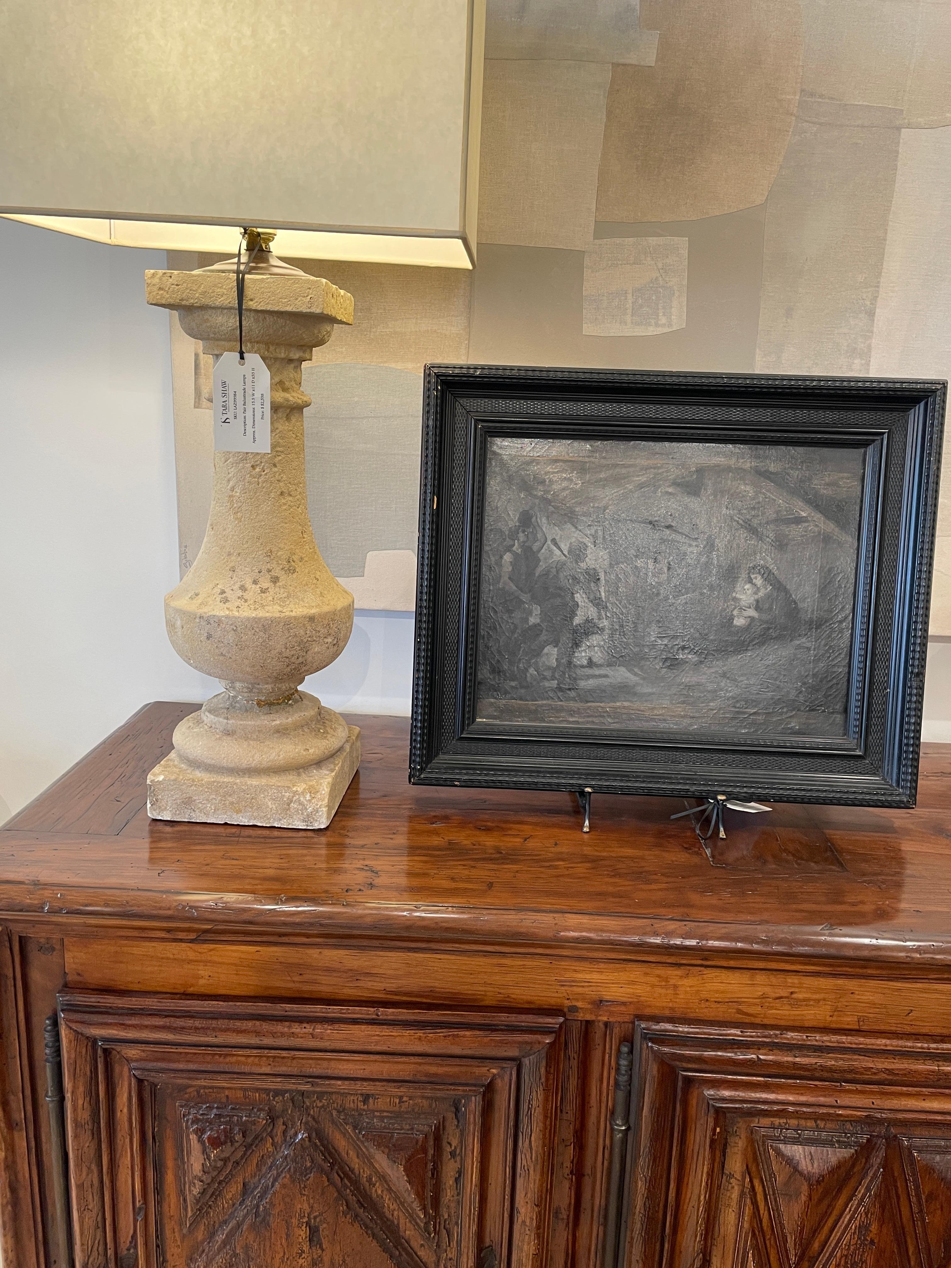 Wood 19th Century Painting of Nativity from Reims France For Sale