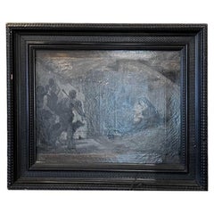 Antique 19th Century Painting of Nativity from Reims France