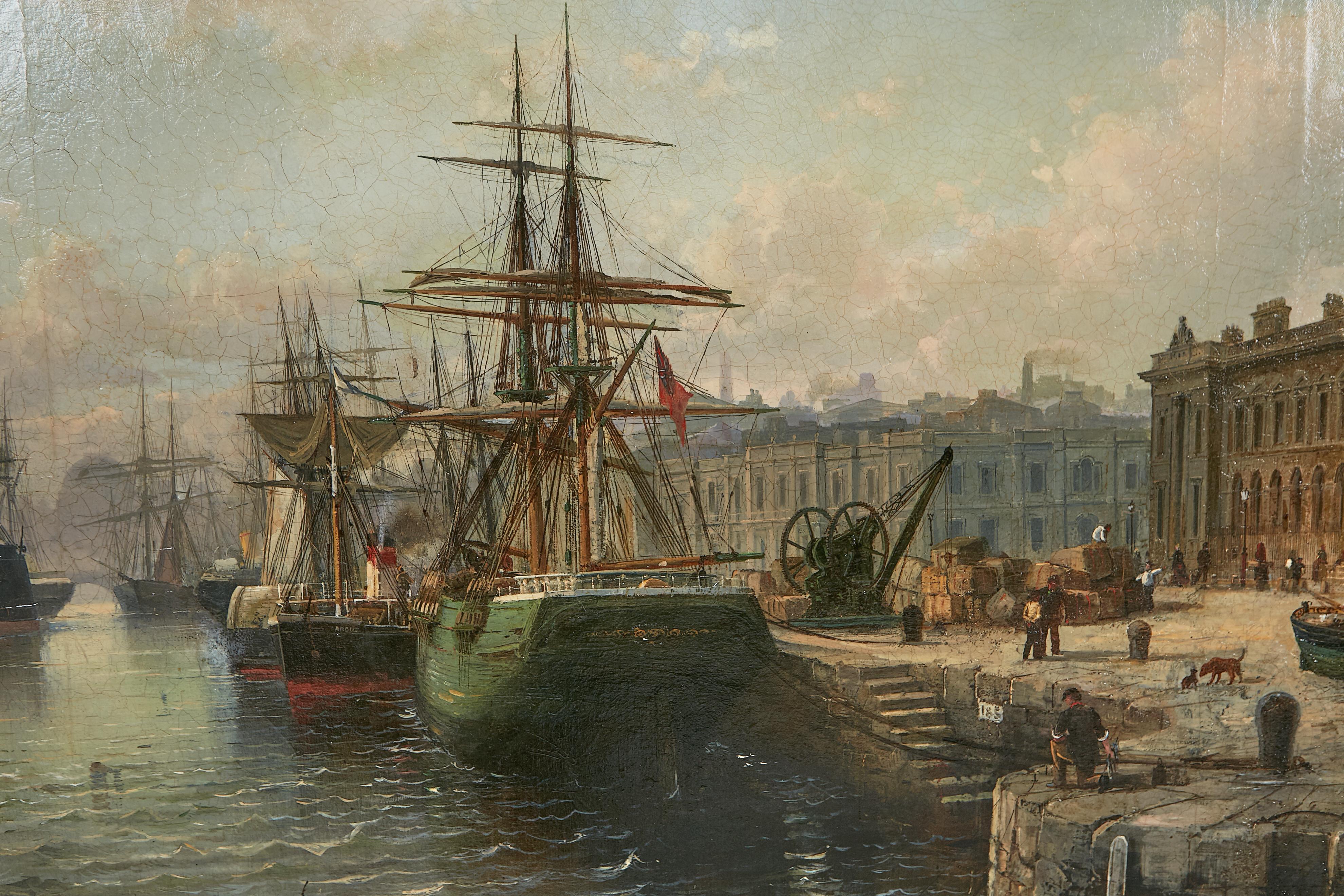 Gemälde „The Customs House“, Dublin, Irland, 19. Jahrhundert, von Max Krause (Irisch)