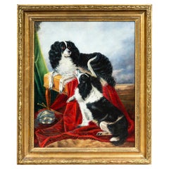 19th Century Painting of Two King Charles Spaniels