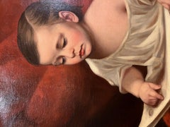 19th Century Painting "Young Boy Reading"