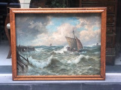 Peinture à l'huile sur toile du XIXe siècle par Georg Sommer