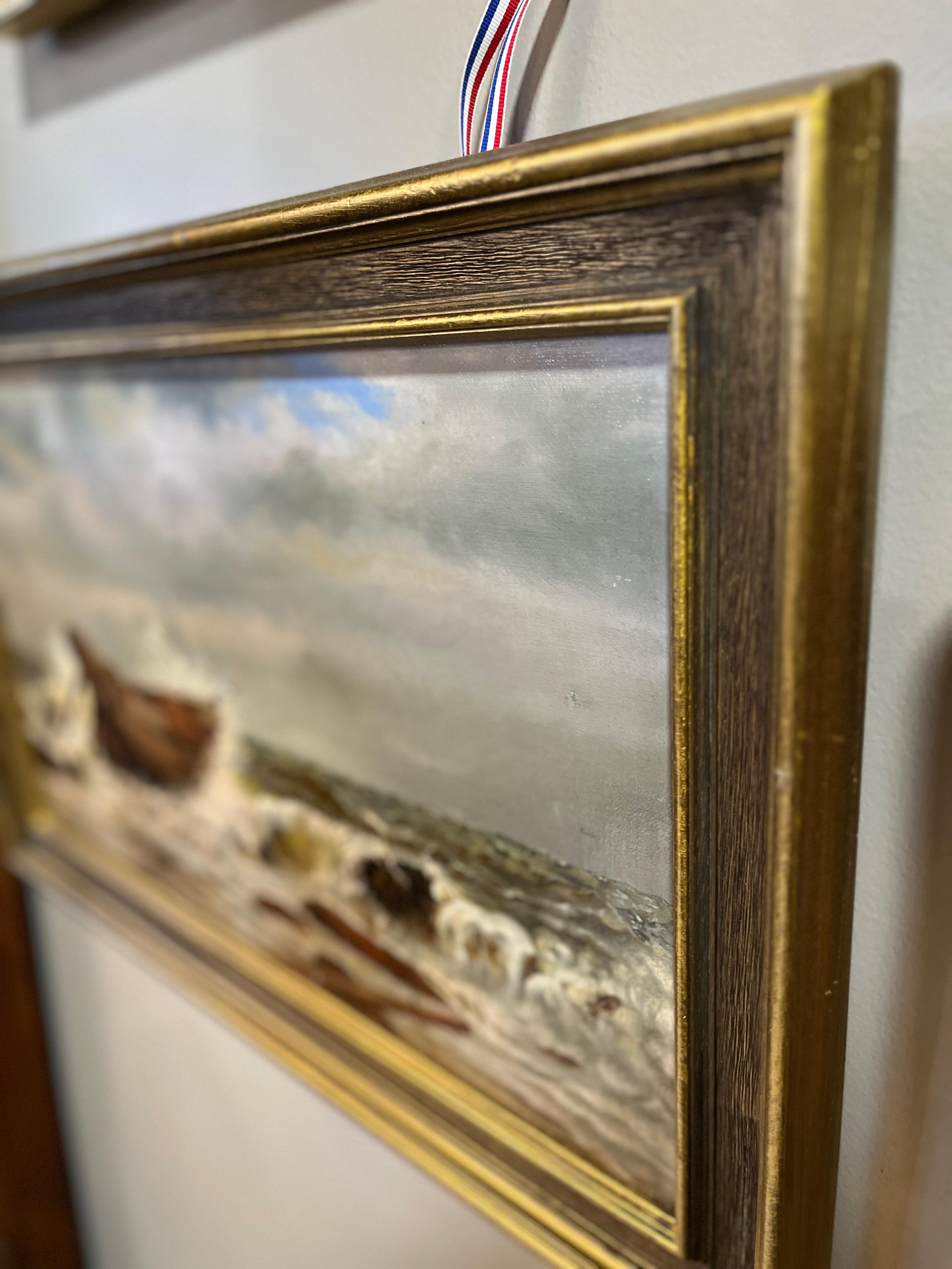 Gemälde „Shipwreck on the Shore“ aus dem 19. Jahrhundert (Schule von Barbizon) im Angebot