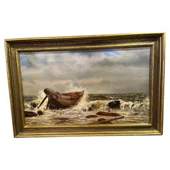 19th Century Painting "Shipwreck on the Shore"