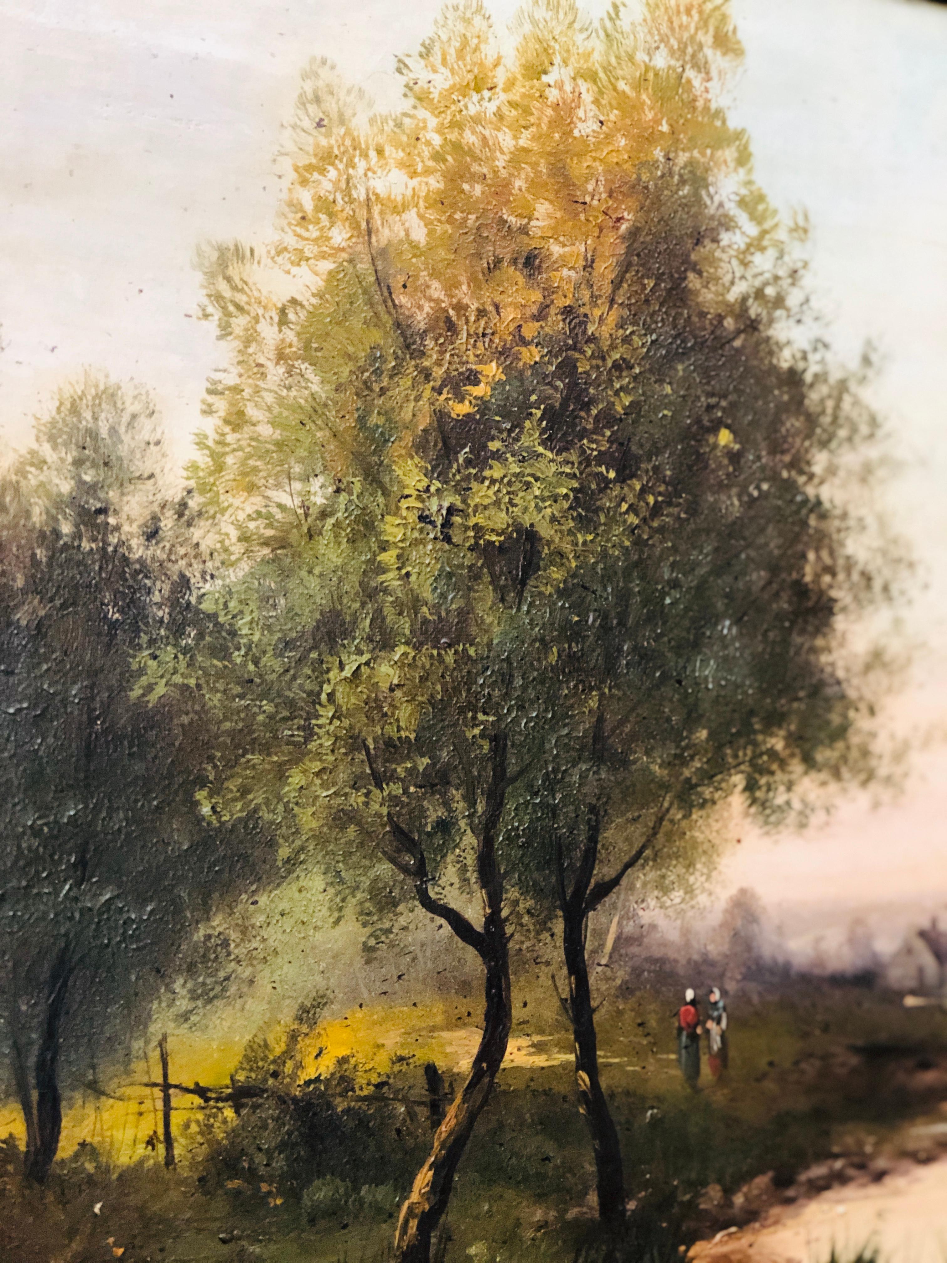 Oiled 19th Century Painting Signed by French Artist Alphonse Levy, Oil on Canvas For Sale