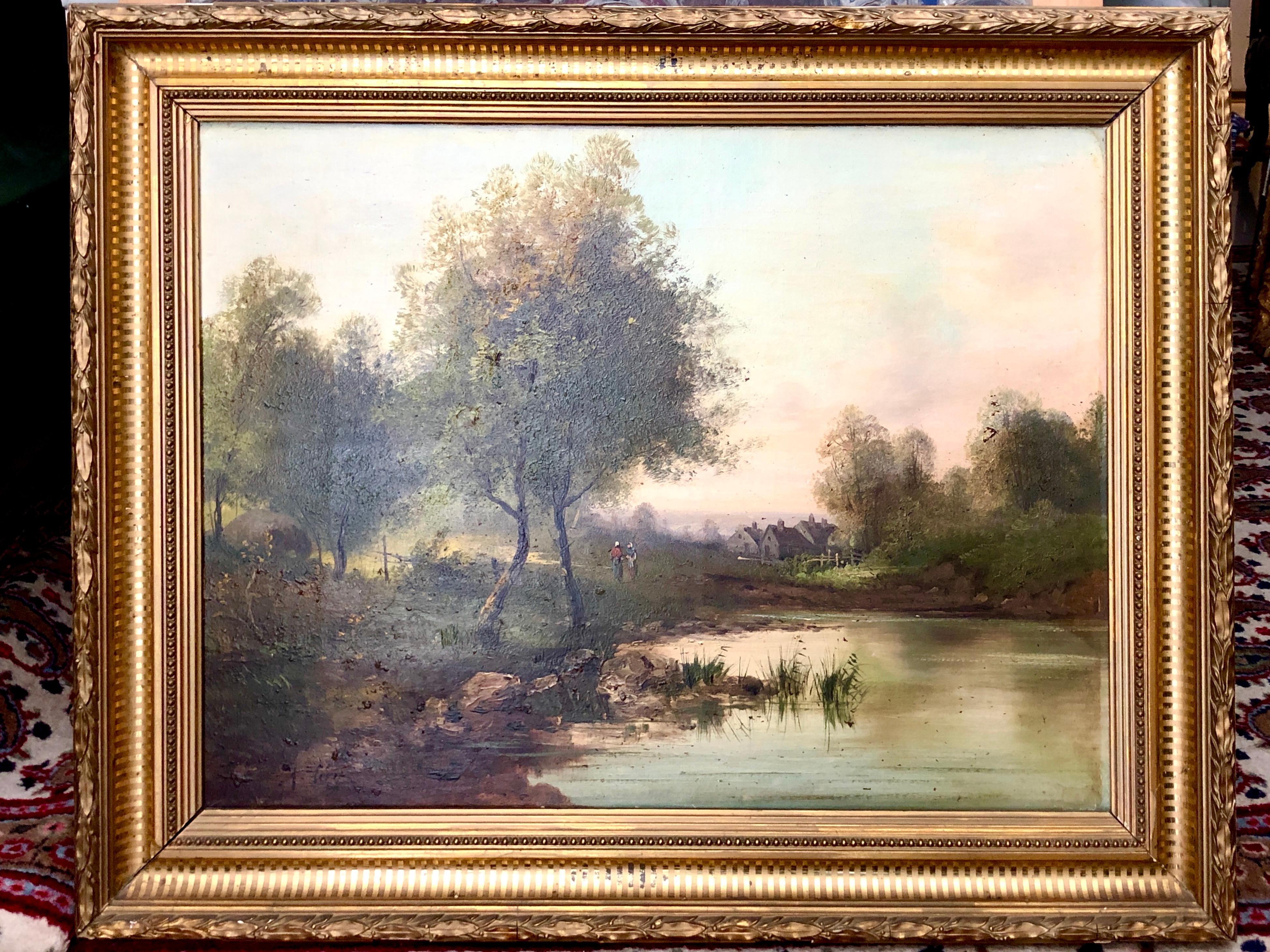 19th Century Painting Signed by French Artist Alphonse Levy, Oil on Canvas For Sale 2
