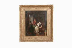 19th Century painting titled The Betrothal by Daniel Maclise RA