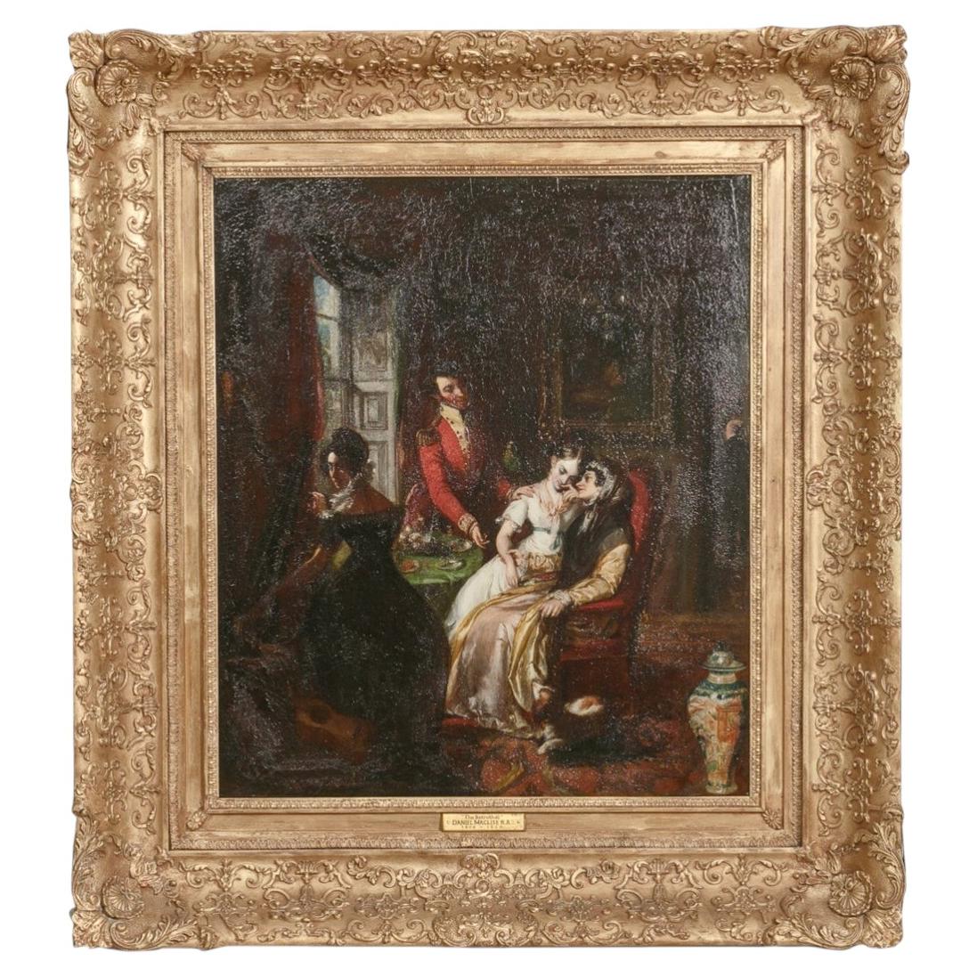 19th Century painting titled The Betrothal by Daniel Maclise RA For Sale