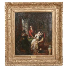 19th Century painting titled The Betrothal by Daniel Maclise RA